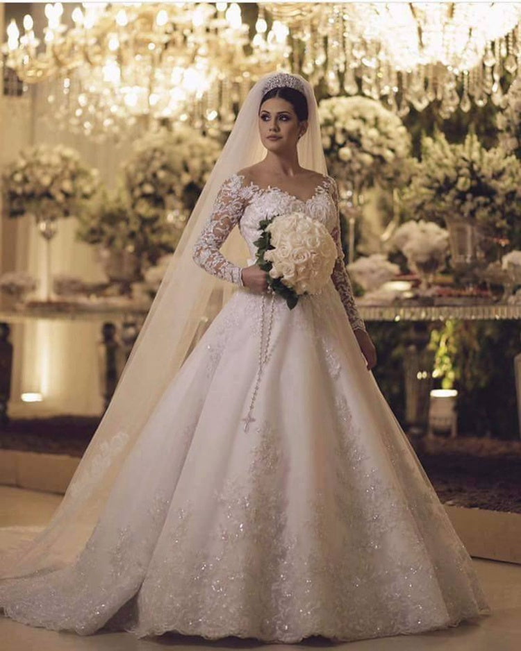 Wedding Dress Long Sleeves, Bridal Gown ,Dresses For Brides