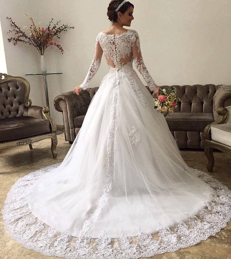 New Style Wedding Dress Long Sleeves, Bridal Gown ,Dresses For Brides