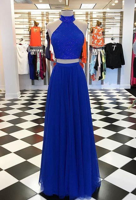 Two Pieces Long Prom Dress,Prom Dresses,Pageant Dress,Evening Dress,Ball Dance Dresses,Graduation School Party Gown