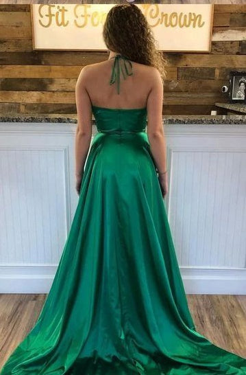 Sexy Green Prom Dress with Slit, Prom Dresses, Pageant Dress, Evening Dress, Ball Dance Dresses, Graduation School Party Gown