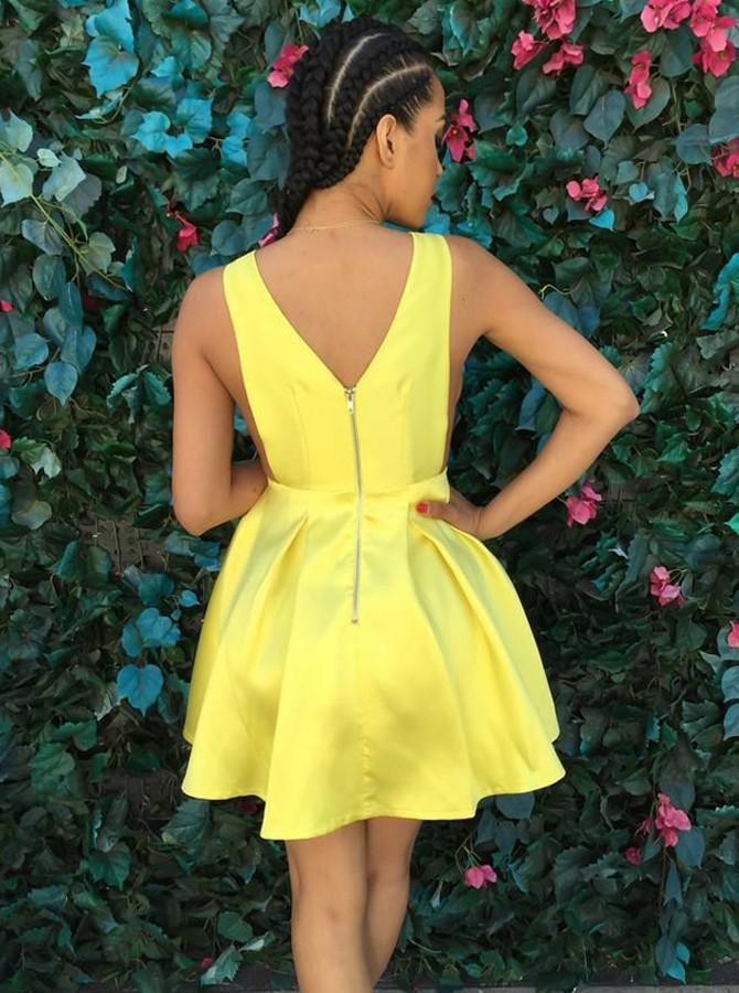 Sexy Yellow Homecoming Dress , HOCO Dress, Short Prom Dress ,Back To School Party Dress, Evening Dress, Formal Dress