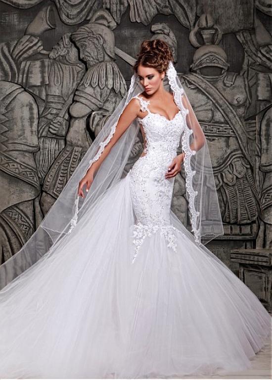 Mermaid Style Wedding Dress Removable Train, Bridal Gown ,Dresses For Brides
