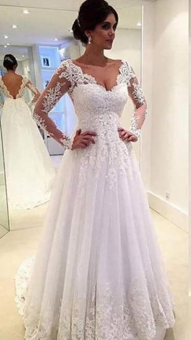 Cheap Wedding Dress with Sleeves, Dresses For Wedding, Bridal Gown ,Bride Dress, Dresses For Brides