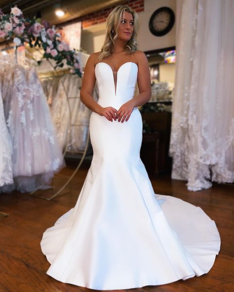 Simple Satin Wedding Dress ,Dresses For Wedding,Bridal Gown,Bride Dress