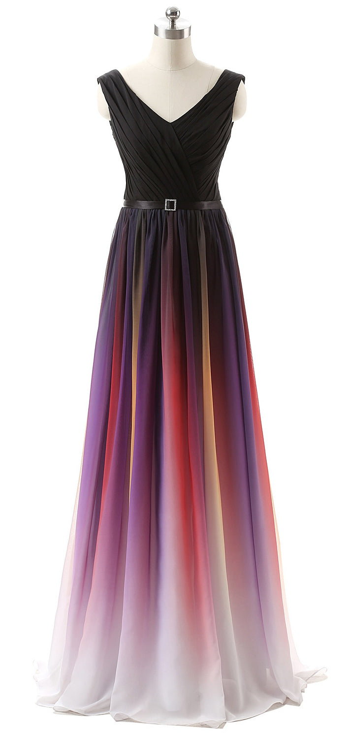 Fading Color Prom Dress, Bridesmaid Dresses, Evening Gown, Graduation School Party Dress, Winter Formal Dress