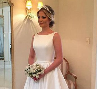 Simple Satin Wedding Dress, Bride Dress, Bridal Gown ,Dresses For Brides