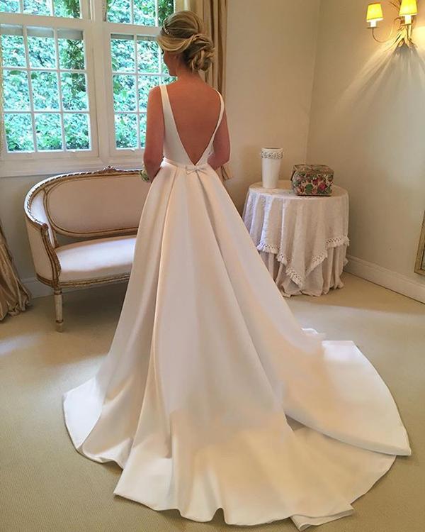 Simple Satin Wedding Dress, Bride Dress, Bridal Gown ,Dresses For Brides