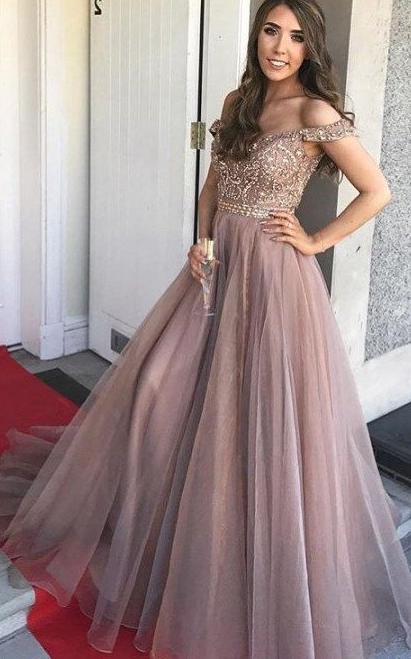 Off the Shoulder Beaded Prom Dress Long, Evening Dress, Dance Dresses, DressesTailor Off the Shoulder Beaded Prom Dress Long, Evening Dress, Dance Dresses, DressesTailor