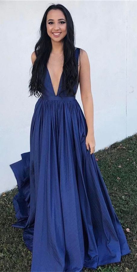 Sexy Prom Dress Deep V Neckline, Evening Dress, Dance Dresses, Graduation School Party Gown