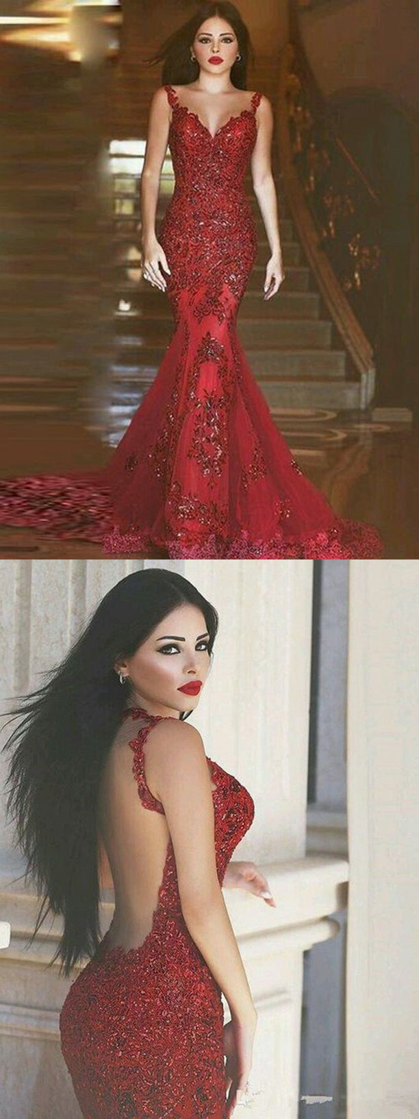 Mermaid Prom Dress, Evening Gown,Graduation School Party Gown, Winter Formal Dress