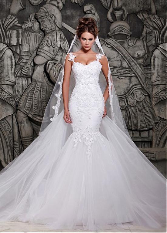 Mermaid Style Wedding Dress Removable Train, Bridal Gown ,Dresses For Brides