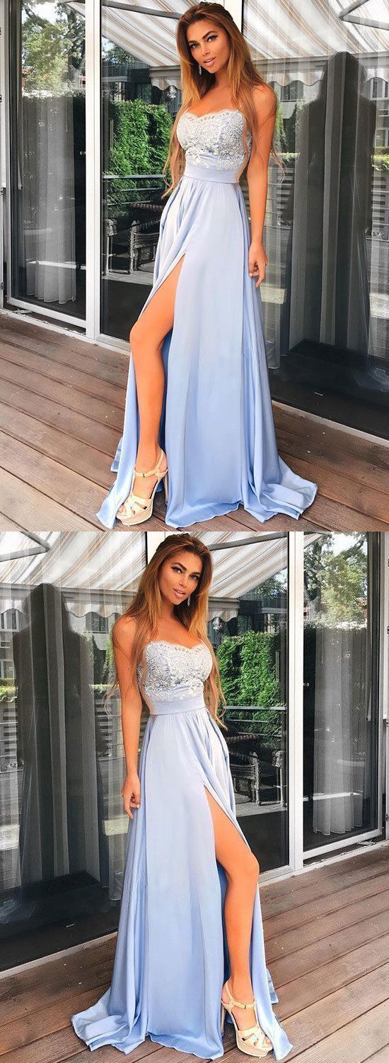 Sexy Prom Dress Long Slit Skirt, Evening Dress, Dance Dresses, Graduation School Party Gown
