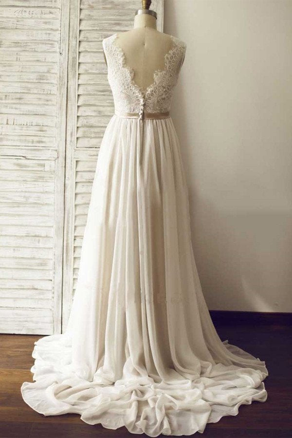 Simple Beach Wedding Dress Chiffon Fabric, Dresses For Wedding, Bridal Gown ,Bride Dress, Dresses For Brides