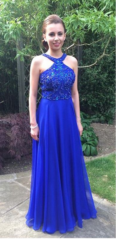Royal Blue Prom Dress, Graduation School Party Gown, Winter Formal Dress