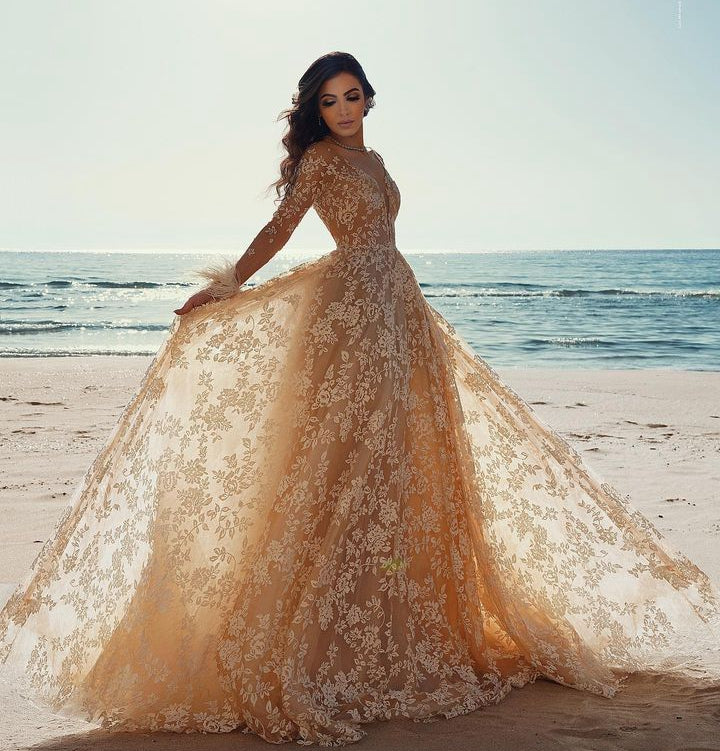Lace Beach Bridal Dresses,Colored Wedding Dresses