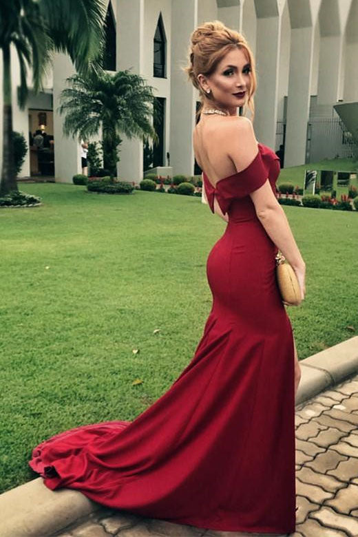 Prom Dress Long Off The Shoulder Straps, Dance Dresses, Graduation School Party Gown