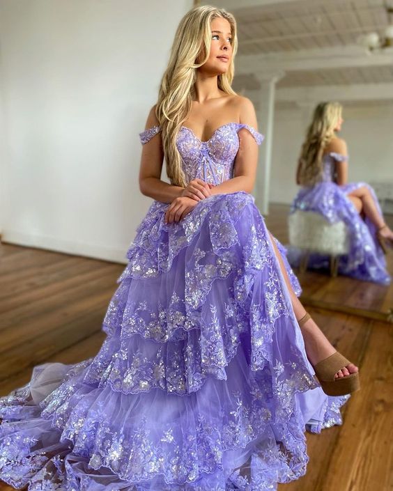 Tulle Sequins Long Prom Dress with Sheer Corset Bodice and Ruffle Skir DressesTailor Tulle Sequins Long Prom Dress with Sheer Corset Bodice and Ruffle Skir DressesTailor