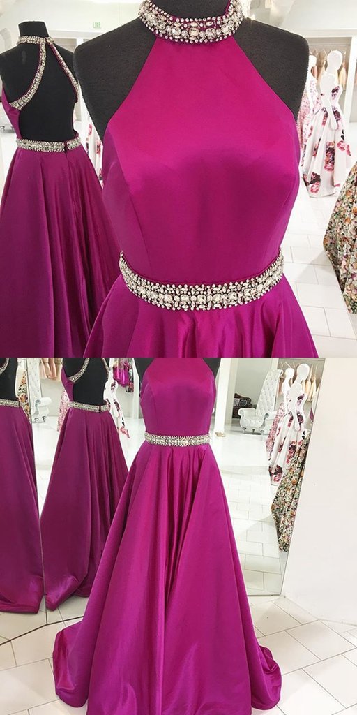Prom Dress For Teens Halter Neckline, Prom Dresses, Graduation School Party Gown