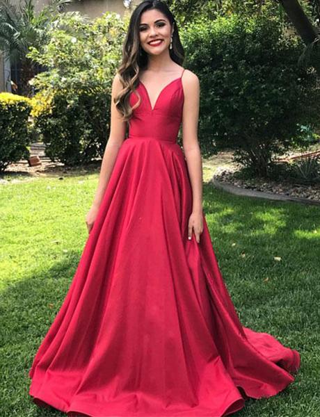 Prom Dress V Neckline, Graduation School Party Gown, Winter Formal Dress