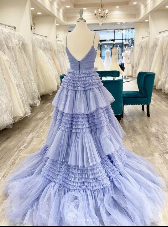 Sexy Sparkly Prom Dress Slit Skirt Deep V Neckline Wedding Dress