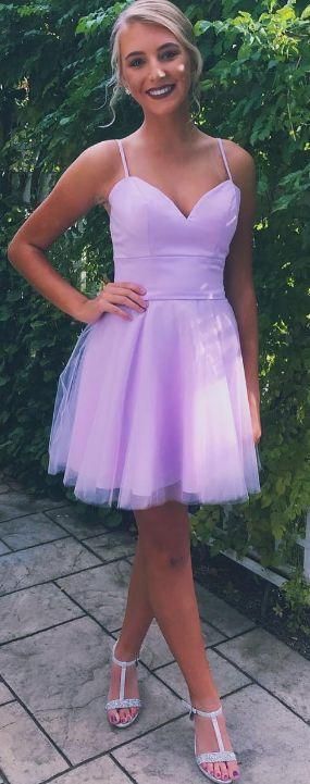 simple purple homecoming dress Purple A Line Crossed Back Mini Homecoming Dresses PH370