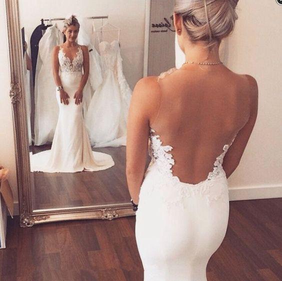 Backless Wedding Dress, Bridal Gown ,Dresses For Brides