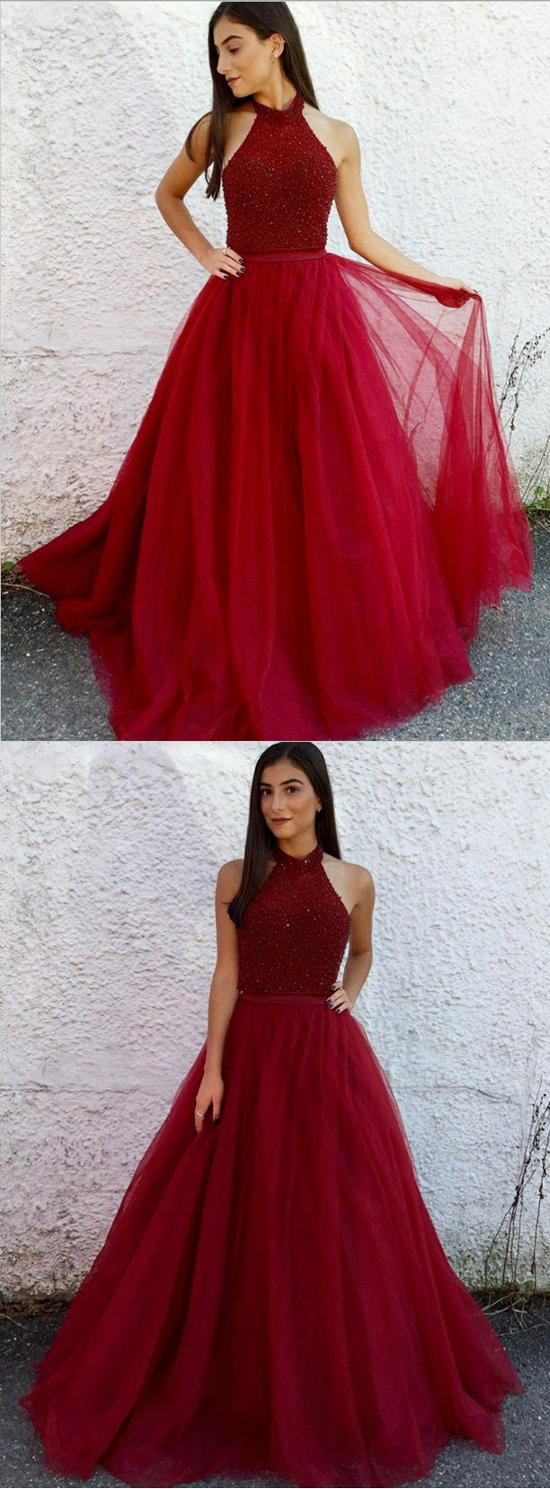 Prom Dress Halter Neckline, Evening Dress, Dance Dresses, Graduation School Party Gown
