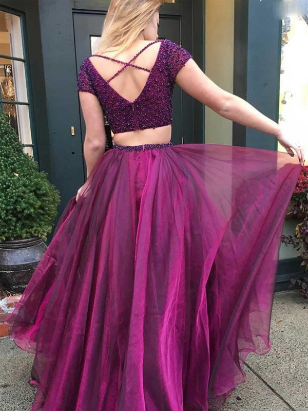 Two Pieces Prom Dress, Evening Dress, Dance Dresses, Graduation School Party Dresses
