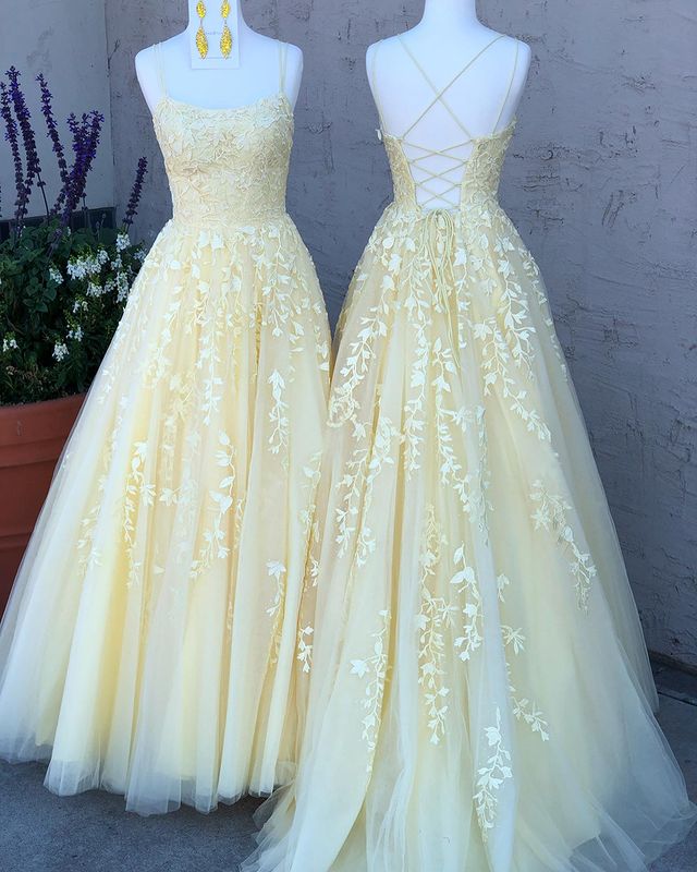 Tulle Prom Dress Long with Appliques and Beading,Prom Dresses,Pageant Dress