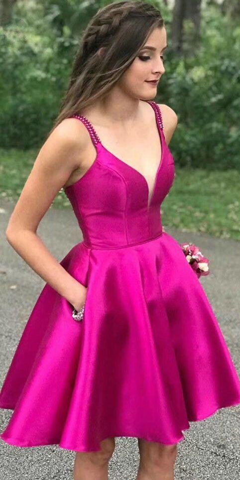 Homecoming Dress with Pockets, Short Prom Dress ,Dresses For Graduation Party, Evening Dress, Formal Dress, DTH0751