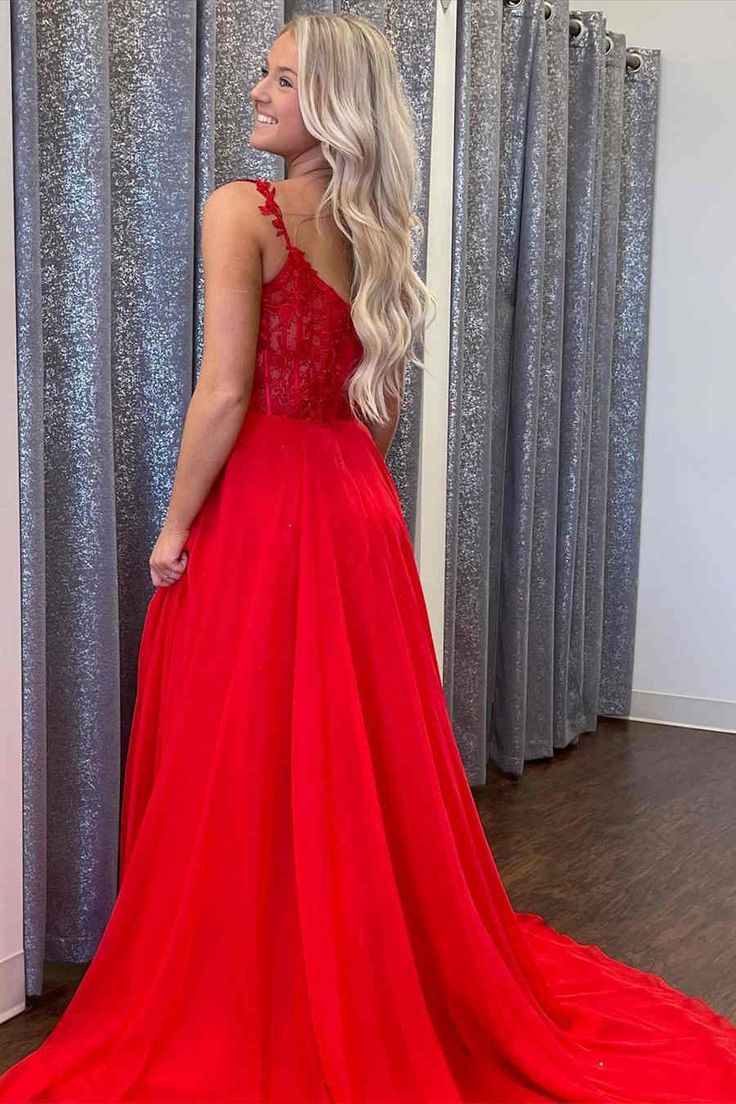 A-line Chiffon Long Prom Dress with Sheer Leaf Lace Bodice