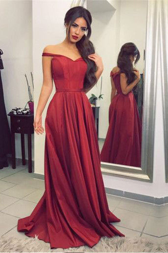 Simple Burgundy Prom Dress, Graduation School Party Gown, Winter Formal Dress