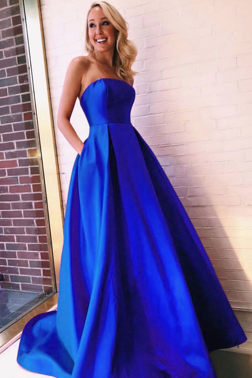 Royal Blue Prom Dress With Pockets, Evening Dress, Formal Dresses, Graduation School Party Dance Dress