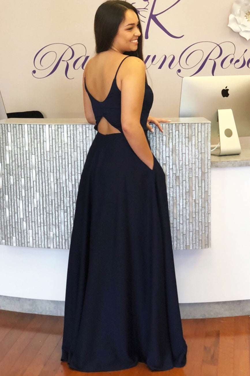 Navy Simple Prom Dresses, Evening Dress, Formal Dress, Dance Dresses