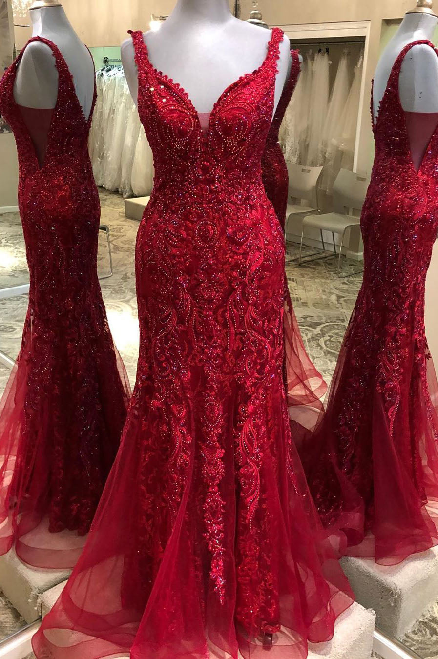 Burgundy Prom Dress Beaded, Prom Dresses, Pageant Dress, Evening Dress, Dance Dresses, Graduation School Party Gown