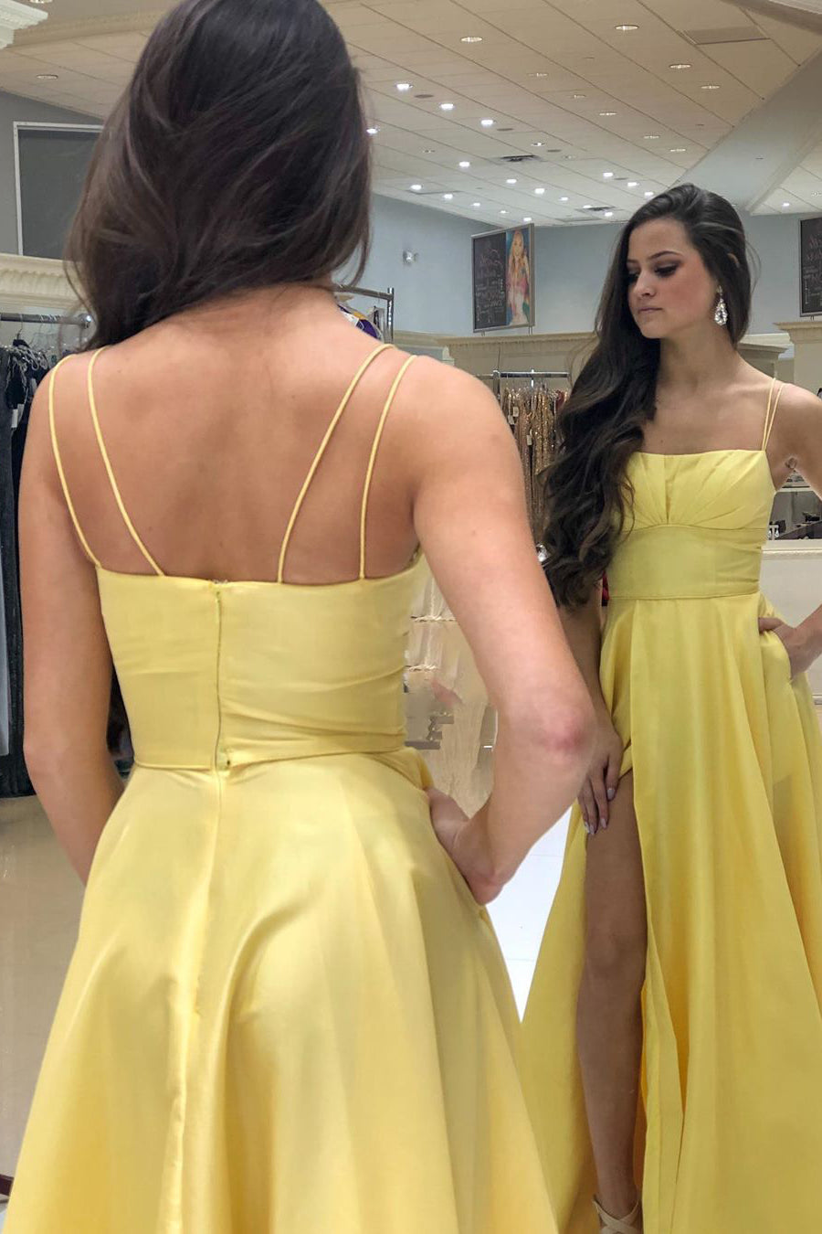 Yellow Prom Dresses, Formal Dress, Dance Dresses, Graduation School Party Gown