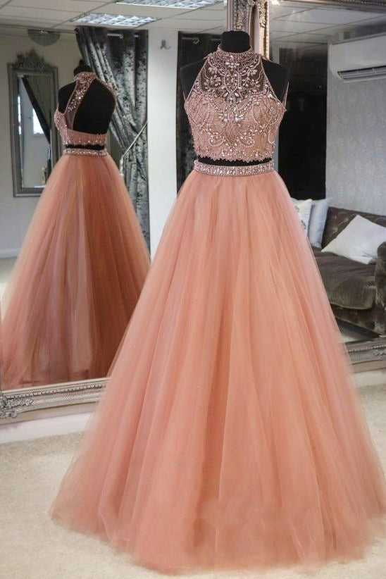 Two Pieces Prom Dress, Formal Dress, Dance Dresses, Graduation School Party Gown