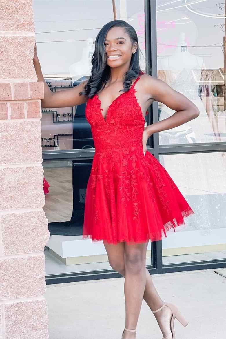 Red Homecoming Dress 2021, Short Prom Dress, Outfit, Back – DressesTailor