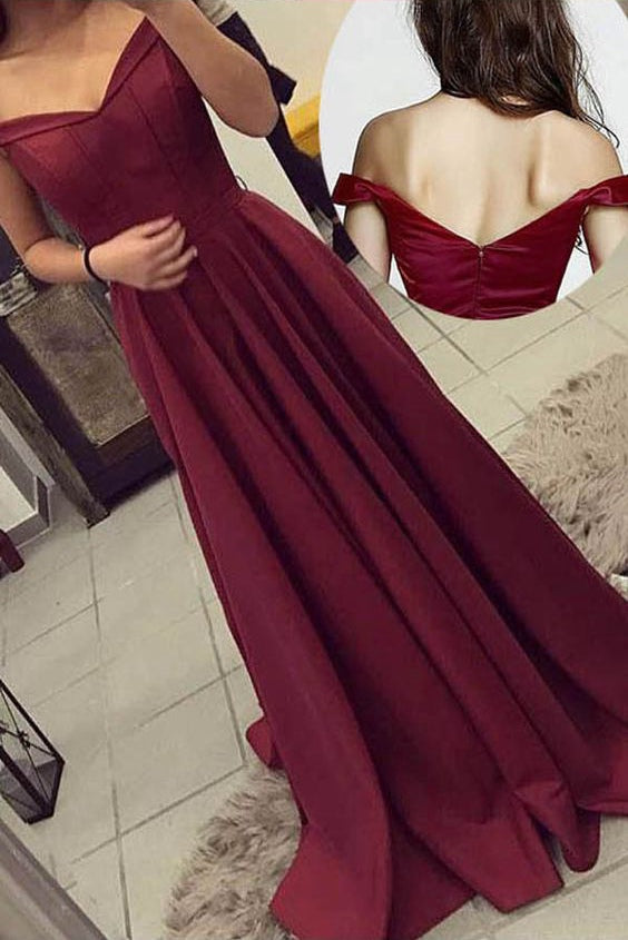 Prom Dress Off The Shoulder Straps, Prom Dresses, Evening Gown, Graduation School Party Dress, Winter Formal Dress