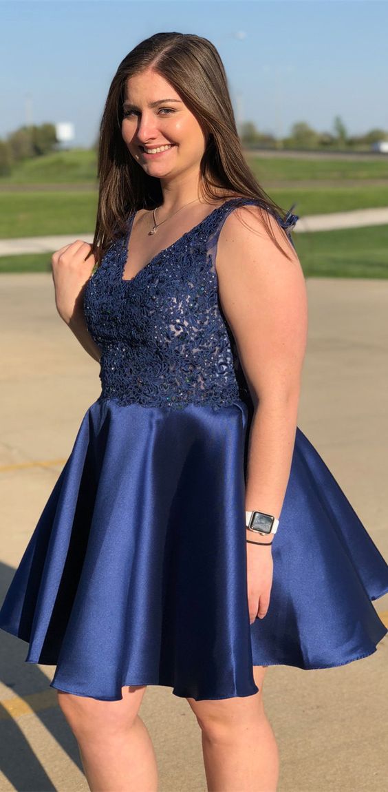 Navy Plus Size Homecoming Dress , Short Prom Dress, Formal Outfit, Back to School Party Gown Navy Plus Size Homecoming Dress , Short Prom Dress, Formal Outfit, Back to School Party Gown