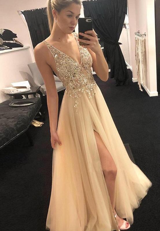Beading Long Prom Dress,Prom Dresses,Pageant Dress