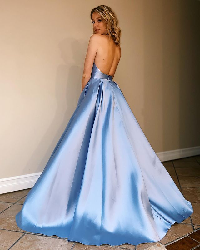 Halter Neck Simple Long Prom Dress,Prom Dresses,Pageant Dress