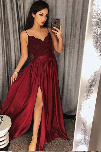 Sexy Prom Dress with Slit, Evening Gown, Graduation School Party Dress DressesTailor Sexy Prom Dress with Slit, Evening Gown, Graduation School Party Dress DressesTailor