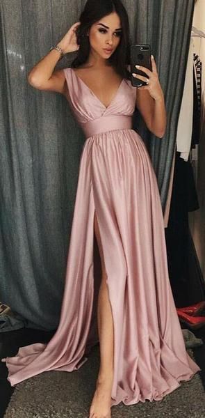 Sexy Prom Dress Slit Skirt, Evening Dress, Dance Dresses, Graduation School Party Gown