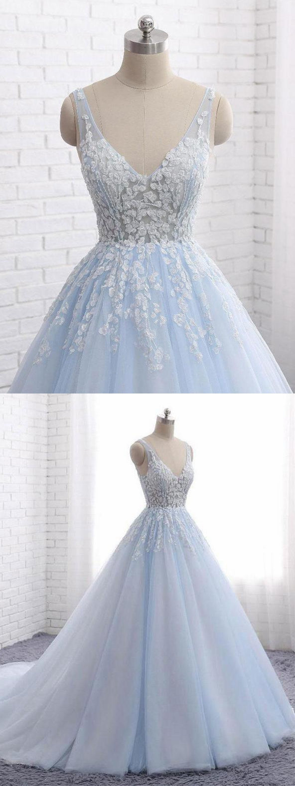 Long Prom Dress Sheer Top, Ball Gown, Dresses For Party, Evening Dress, Formal Dress