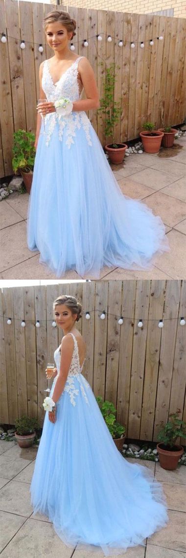 Light Blue Prom Dress, Dresses For Graduation Party, Formal Dress