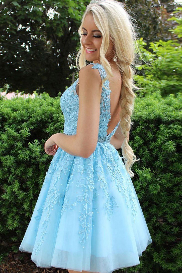 Lace Homecoming Dress , Short Prom Dress, Formal Outfit, Back to School Party Gown
