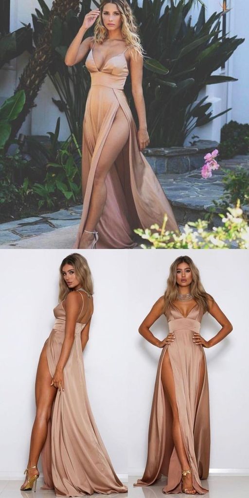 Sexy Prom Dress with High Slit, Ball Gown, Dresses For Party, Evening Dress, Formal Dress