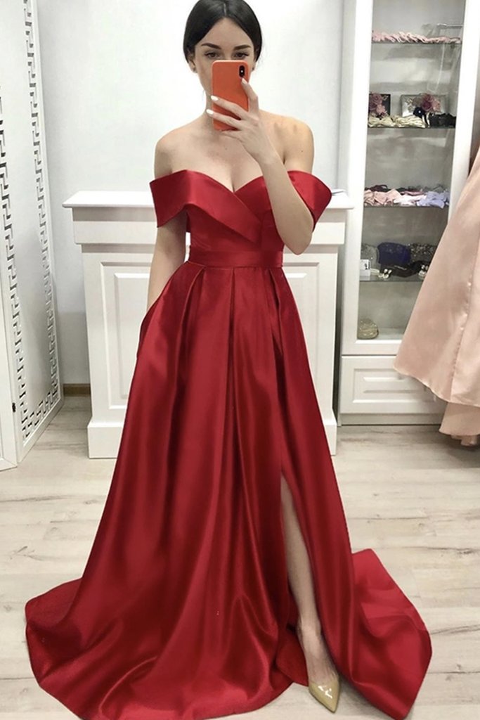 Sexy Prom Dress with Slit, Formal Dress, Evening Dress, Dance Dresses