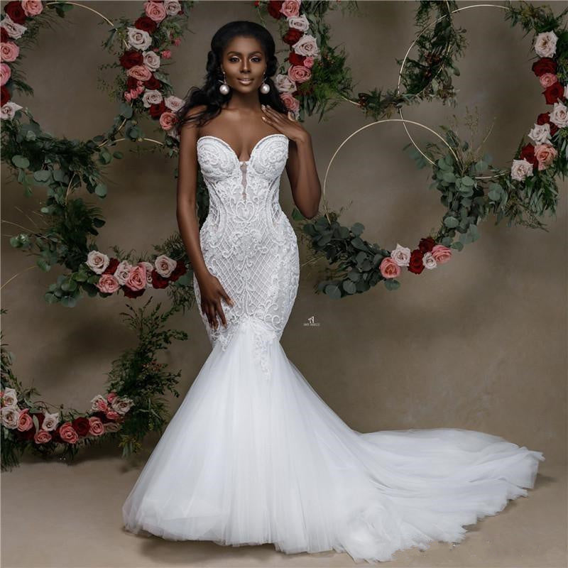 Sexy Mermaid Wedding Dress, Dresses For Wedding, Bridal Gown ,Bride Dr –  DressesTailor
